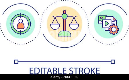 Analyze clients data loop concept icon Stock Vector