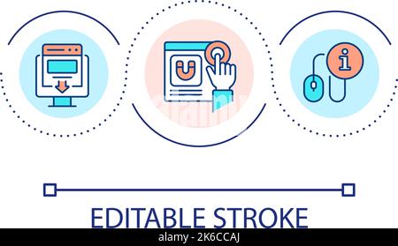 Personalized content loop concept icon Stock Vector