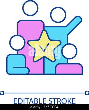 Successful teambuilding RGB color icon Stock Vector