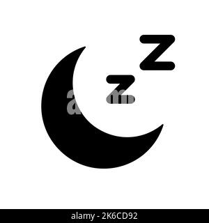 Sleep black glyph ui icon Stock Vector