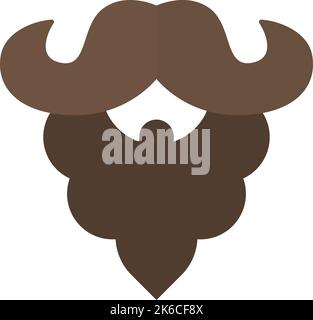 fake mustache illustration in minimal style isolated on background Stock Vector