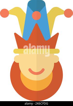 clown hat illustration in minimal style isolated on background Stock Vector