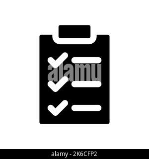 Checklist black glyph ui icon Stock Vector