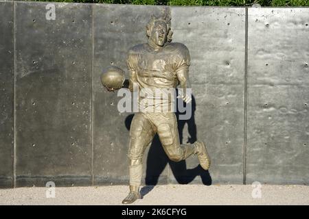 A general overall view of memorial statue of Arizona Cardinals linebacker Pat  Tillman at State Farm Stadium, Tuesday, Sept. 27, 2022, in Glendale, Ariz.  (Kirby Lee via AP Stock Photo - Alamy