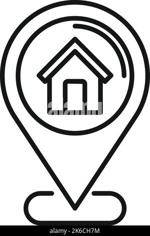 House location icon outline vector. Secret service. Call center Stock Vector