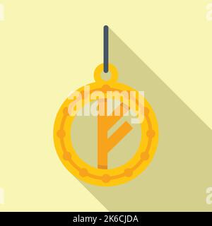 Lucky charm bamboo icon flat vector. Fortune year. Amulet luck isolated ...