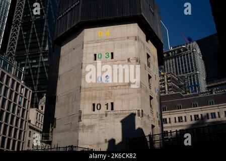 Construction work on the One Leadenhall building in the London financial district Bishopsgate UK. Stock Photo