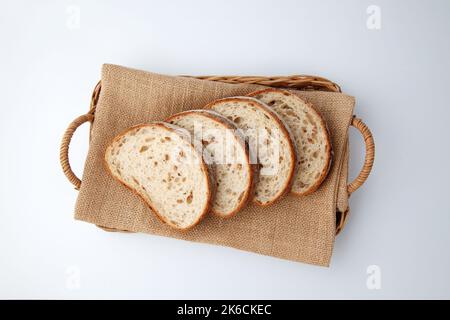 sliced rye bread isolated on white background Stock Photo