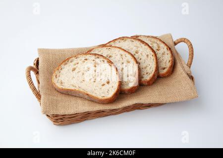 sliced rye bread isolated on white background Stock Photo