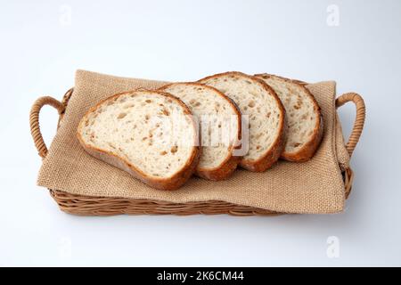 sliced rye bread isolated on white background Stock Photo