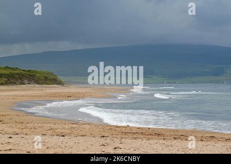 Strong Surge at Machrihanish Beach, Kintyre, Argyll and Bute, Scotland, United Kingdom, Great Britain Stock Photo