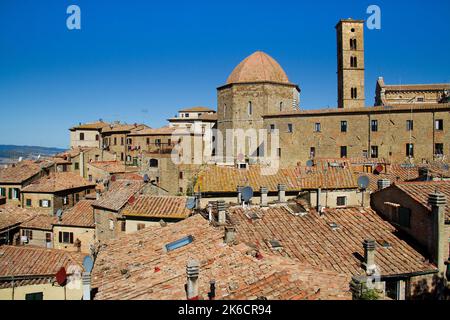 View over the roofs of Volterra, a beautiful town in Tuscany, Italy. Stock Photo