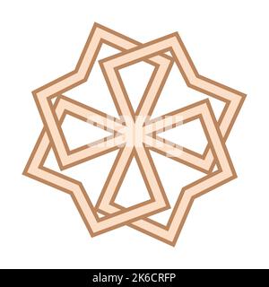 Molvinets, a Slavic symbol decorated with Scandinavian weaving ornaments. Beige trendy, design with sun Stock Vector