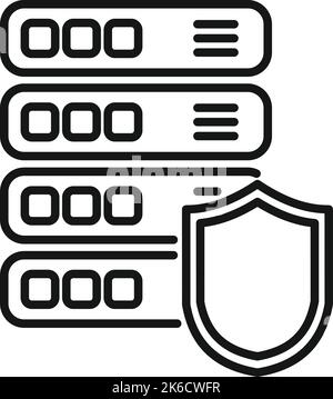 Secured server icon outline vector. Platform system. Account strategy Stock Vector