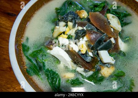 A delicious and sweet soup with mulberry leaves Stock Photo