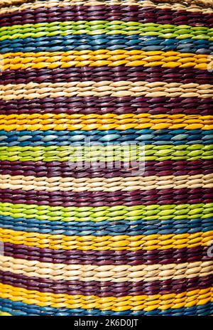 multicolored intertwined wicker lines background Stock Photo