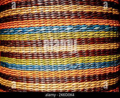 multicolored intertwined wicker lines background Stock Photo