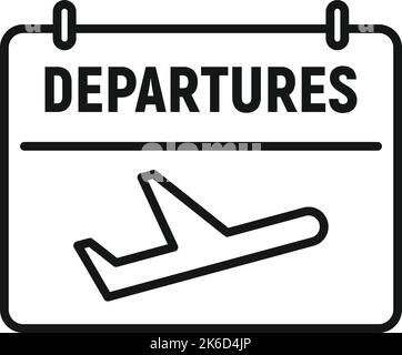 Airplane departures icon outline vector. Airline travel. Air seat Stock Vector