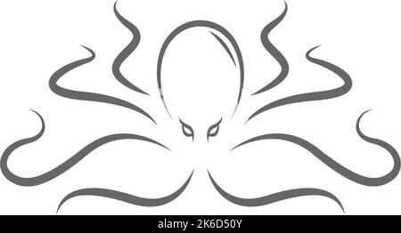 Kraken logo icon illustration template Stock Vector