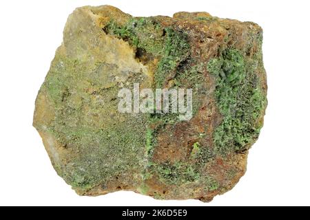 pyromorphite from Schauinsland, Black Forest, Germany isolated on white background Stock Photo