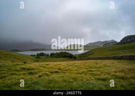 Llyn Gafr. Lake in the mountains above Barmouth in Wales Stock Photo