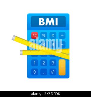 Indikator bmi on scale. Chart concept. Vector icon. Stock Vector