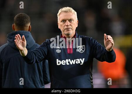BRUSSELS - West Ham United FC trainer coach David Moyes during the UEFA Conference League match between RSC Anderlecht and West Ham United FC at the Lotto Park stadium on October 6, 2022 in Brussels, Belgium. ANP | Dutch Height | Gerrit van Keulen Stock Photo