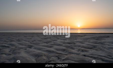 qatar adventurous place khor al udeid ,sea line beach. Stock Photo