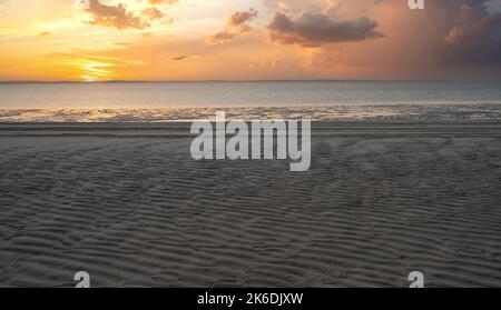 qatar adventurous place khor al udeid ,sea line beach. Stock Photo