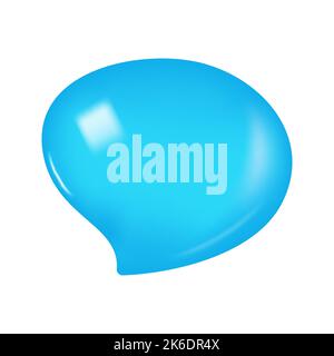 Blue Chat Bubble Isolated on White Background. 3D Vector illustration Stock Vector