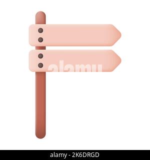 Wooden Signpost Isolated on White Background. 3D Vector illustration Stock Vector