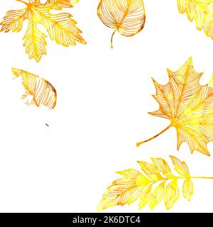 Autumn leaves background. Seamless pattern. Vector illustration. Fall foliage background Stock Vector