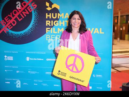 Berlin, Germany. 13th Oct, 2022. Derya Türk-Nachbaur (SPD), member of the German Bundestag stands in the Colosseum cinema during the Human Rights Film Festival. Credit: Annette Riedl/dpa/Alamy Live News Stock Photo