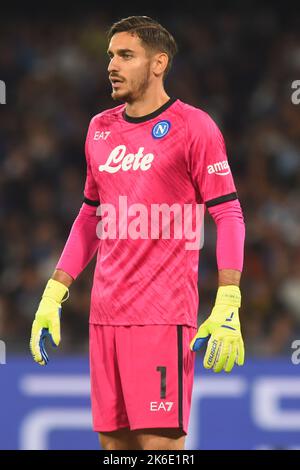 Naples, Italy. 12th Oct, 2022. Alex Meret of SSC Napoli during the Uefa Champions League SSC Napoli and AFC Ajax at Diego Armando Maradona Stadium (Photo by Agostino Gemito/Pacific Press/Sipa USA) Credit: Sipa USA/Alamy Live News Stock Photo