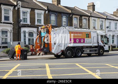 Waste collection on residential street in London England United Kingdom UK Stock Photo