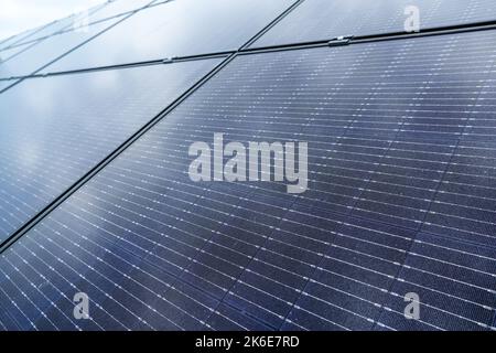 Close up of solar panels in daylight Stock Photo
