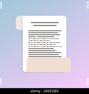 Decree, Novel, Scenario, Screenplay Flat Color Icon. Vector Stock Vector