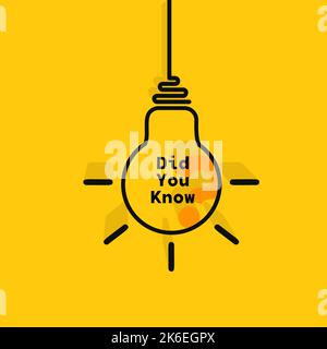 Did you know circle message bubble with light bulb emblem. Banner design for business and advertising Stock Vector