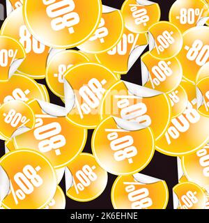 80 percent seamless business background. Discount illustration. Economic finance promotion pattern Stock Vector