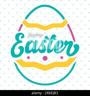 Pastry colored happy easter poster Vector Stock Vector