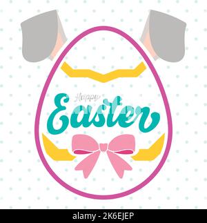 Pastry colored happy easter poster Vector Stock Vector