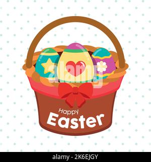 Pastry colored happy easter poster Vector Stock Vector