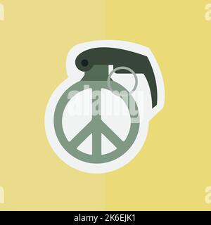 Isolated grenade icon with peace symbol Vector Stock Vector