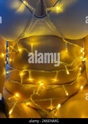 Party holiday christmas decoration lights. Stock Photo