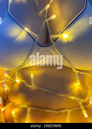 Party holiday christmas decoration lights. Stock Photo