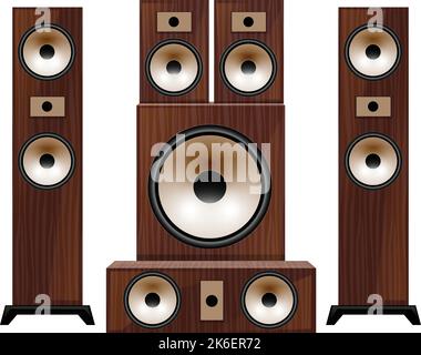 Sound stereo system icon cartoon vector. Audio speaker. Cd woofer Stock Vector
