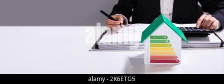 Energy Audit And High House Efficiency. Economy And Consumption Stock Photo