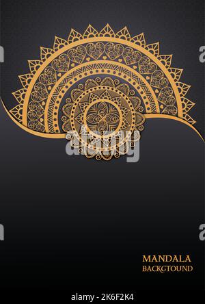 Modern wedding background template with mandala design, mandala background Template, Modern abstract background, abstract background texture design Stock Vector