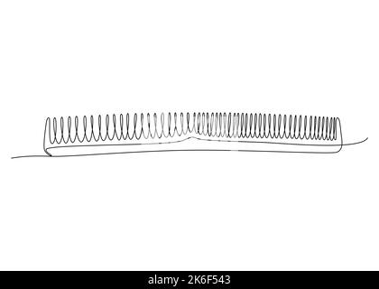 One continuous line drawing of comb. Thin Line Illustration vector concept. Contour Drawing Creative ideas. Stock Vector