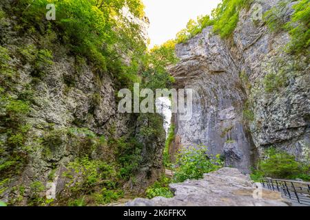 A beautiful shot of the Natural Bridge State Park on a sunny day, Virginia, United States Stock Photo